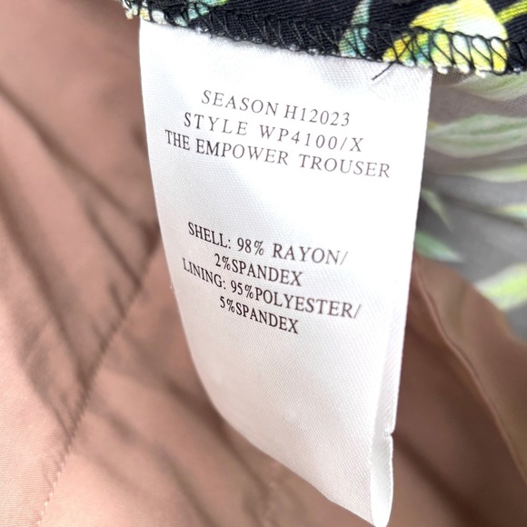 Wildfang Empower Trouser Straight Leg Lemon Print Black Pants Floral Size 14 - Picture 5 of 15